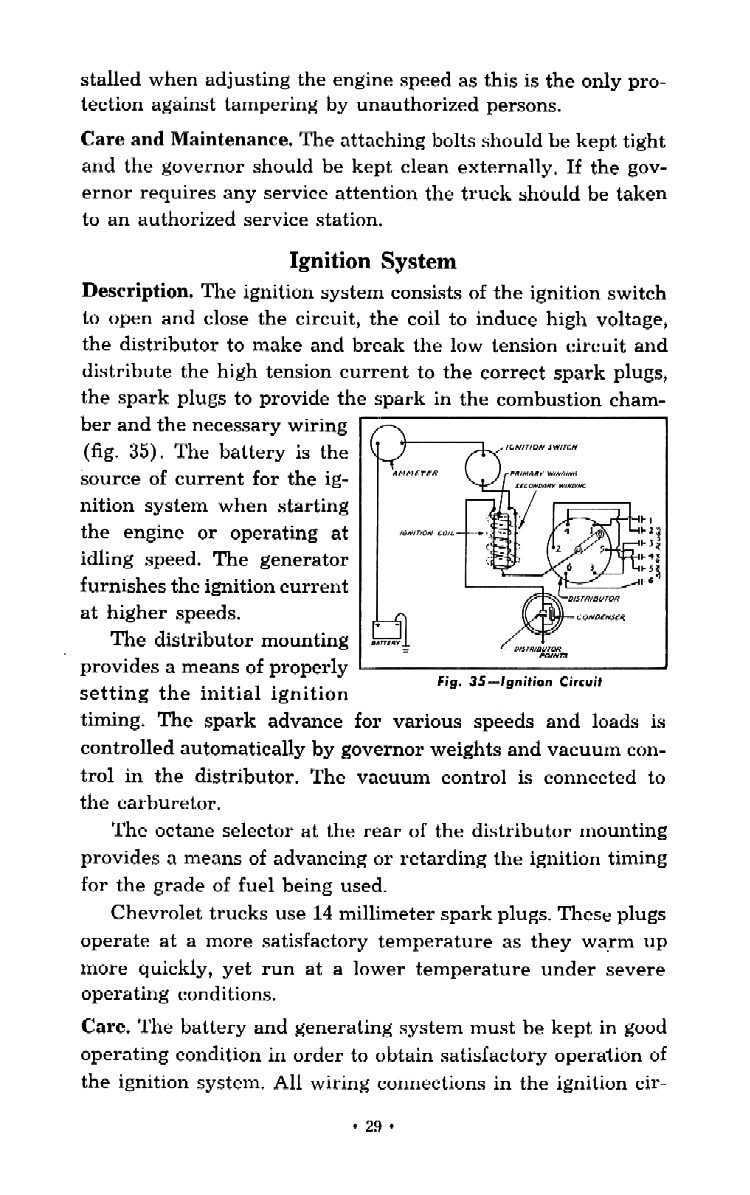 1952 Chevrolet Trucks Operators Manual Page 25